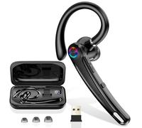Auricular manos libres Mono Superior con 120H Rendimiento Llamadas, 2 Mics Anti-ruido IA, V5.4 Auricular Bluetooth con Dongle USB PC y Móvil, Conexión a 2 Dispositivos para Conductor/Trabajo/Negocios