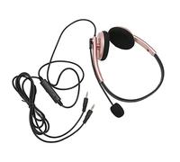 Auricular para centro de llamadas, auricular de servicio al cliente con micrófono con cancelación de ruido, comunicación de voz HD, protección auditiva, diadema retráctil para (Doble de 3,5 mm.)