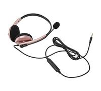 Auricular para centro de llamadas, auriculares de servicio al cliente con micrófono con cancelación de ruido, comunicación de voz HD, protección auditiva, diadema retráctil para (Sencillo 3,5 mm)