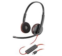 Auricular Poly Blackwire 3220 con cable - Micrófono con cancelación de ruido - Diseño estéreo - Conexión a PC/Mac mediante USB-C o USB-A - Funciona con Teams y Zoom
