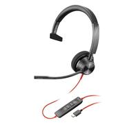 Auricular Poly Blackwire 3310 con cable - Brazo de micrófono flexible - Diseño monoaural - Se conecta a PC/Mac a través de USB-C o USB-A - Certificado para Microsoft Teams
