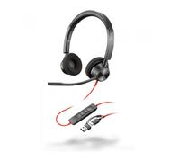 Poly Blackwire 3320 Auriculares Estéreo USB-C Negros + Adaptador de USB-C a USB-A