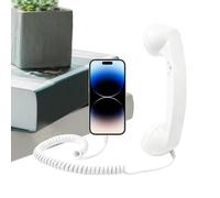 Auricular retro - Accesorio de llamada de 7,87" | Auriculares tipo C ABS - Micrófono incorporado, receptor clásico con cable, compatible con agarre cómodo, ideal para llamadas en la oficina, en casa o