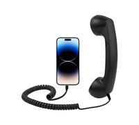 Auricular retro - Accesorio de llamada de 7,87" | Auriculares tipo C ABS - Micrófono incorporado, receptor clásico con cable, compatible con agarre cómodo, ideal para llamadas en la oficina, en casa o