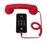 Auricular retro con cable con conexión tipo C diseñado para configuraciones minimalistas de escritorio e interacción de audio enfocada (rojo)