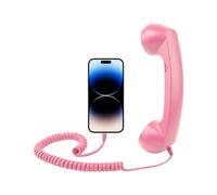 Auricular retro para teléfono, accesorios cómodos retro tipo C con micrófono, teléfono celular de estilo antiguo, para oficinas, viajes, cocina, mesita de noche, baño, cama, escritorio, sala de estar