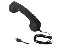 Auricular retro para teléfono, receptor con micrófono, auriculares de teléfono antiguo tipo C, para reuniones, videoconferencias, llamadas, computadora, laptop, oficina, hogar, escuela, viajes, sala