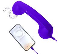 Auricular retro tipo C con cable con micrófono para smartphone | Auricular de teléfono retro con cancelación de ruido, mango de estilo fijo vintage con control de volumen para reuniones