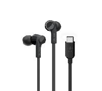 Belkin SoundForm auriculares intraurales con cable y conector USB-C, cascos internos con micrófono, para iPad mini, Pro, Air, Samsung Galaxy, Pixel y otros Android con USB-C, negros