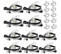 Auricular Walkie Talkie con micrófono de 2 Pines para Radio Kenwood Baofeng UV-5R BF-888S Arcshell Retevis H-777 RT21 RT22 Radio de Dos vías por TIDRADIO Walkie Talkie Auricular (10 Unidades)