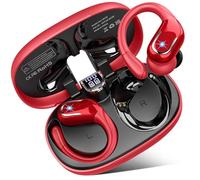 Auriculare Inalámbricos Deportivos, Nueva Auriculares Bluetooth 5.4 con HD Mic, 75H Cascos Inalambricos Bluetooth HiFi Estéreo, Cancelacion Ruido ENC Auriculares Running, IP8 Impermeable/Rojo