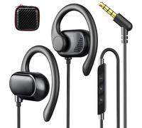 Auriculares abiertos con cable de 3,5 mm para Chormebook, laptop, PC, niños, auriculares con cable con gancho para la oreja y micrófono, auriculares para Samsung A25 A15 A14/Moto G/Kindle Fire MP3
