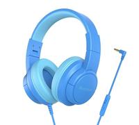 Auriculares Blackview FitBuds K1 con cable Jack 3.5 mm para niños, micrófono y limitador de volumen, azul