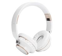 Auriculares Bluetooth 5.0 para Deportes y Juegos Sonido HiFi sobre la Oreja Diseño Plegable para un Uso Cómodo a Largo Plazo (White)