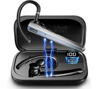 Auriculares Bluetooth, auriculares inalámbricos Bluetooth con funda de carga, auriculares manos libres de una sola oreja con micrófono y botón de silencio para teléfonos celulares, conductores de