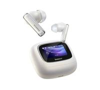 Auriculares Baseus Bowie M2s Ultra inalámbricos Bluetooth con Cancelación de Ruido, pantalla táctil LCD y audio Hi-Fi, blancos