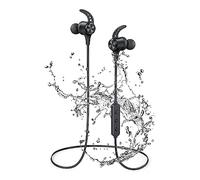 Auriculares Bluetooth, Bluetooth 5.2 estéreo aptX, inalámbricos, banda magnética para el cuello, IPX7, impermeables, micrófono integrado con 15 horas de reproducción, auriculares ligeros para espacio