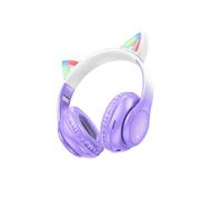 Auriculares Bluetooth compatibles hoco W42 con orejas de gato (morado uva): Regalo sorpresa morado uva