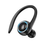 Auriculares Bluetooth con gancho de oreja único auricular inalámbrico con micrófono impermeable auricular manos libres teléfono celular auricular para oficina, deportes, camioneros, conducción (negro)