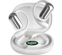 Auriculares Bluetooth con gancho para la oreja y micrófono con cancelación de ruido para deportes, entrenamiento y running (blanco)
