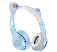 Auriculares Bluetooth con orejas de gato, control de volumen, 7 luces LED de colores, aislamiento de ruido para una escucha ininterrumpida,