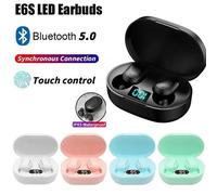 Auriculares Bluetooth con pantalla Digital y micrófono TWS E6S, auriculares inalámbricos Bluetooth con cancelación de ruido para Xiaomi Huawei Oppo BLANCO