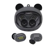 Auriculares Bluetooth con Reducción de Ruido, Auriculares Inalámbricos Estéreo con Divertido Estuche Que Cambia de Cara para Juegos, Ligeros y Cómodos para Uso Diario (Black)
