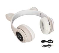 Auriculares Bluetooth de moda para chicas, ajustables y plegables para llevar a cualquier parte, luces LED para una experiencia auditiva brillante,