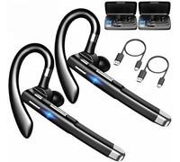 Auriculares Bluetooth Decorativos para Camioneros, Tenddaily, Auriculares inalámbricos Bluetooth para teléfono móvil con Estuche de Carga de 500 mAh, 80 h de reproducción, V5.2, micrófono Dual,2PCS