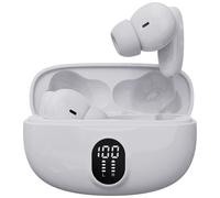 Auriculares bluetooth denver inalambricos con efecto de luz blanco