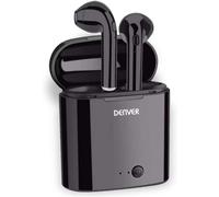 Auriculares bluetooth denver inalambricos - estuche de carga - negro