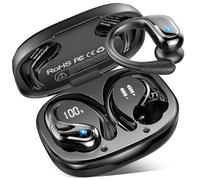 Auriculares Bluetooth deportivos, 75 horas, auriculares Bluetooth 5.4 con 4 ENC Mics, estéreo, auriculares inalámbricos antiruido, IP7 impermeables auriculares Bluetooth con pantalla LED, auriculares