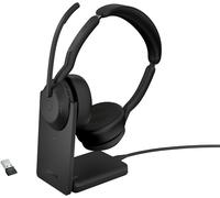 Auriculares Bluetooth Evolve 2 55 para oficina y centro de llamadas + base de carga (negro) - JABRA