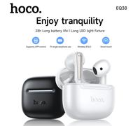 Auriculares Bluetooth HOCO EQ38, auriculares inalámbricos semi intrauditivos, auriculares estéreo, auriculares deportivos con micrófono para Samsung IPhone BLANCO