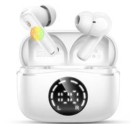 Auriculares Bluetooth Inalámbricos 5.4, Cascos HiFi con ENC y Pantalla LED | Ofrece 40 h de autonomía total, 8 h por uso, control táctil, emparejamiento automático y ajuste estable con tres tamaños