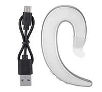 Auriculares Bluetooth Inalámbricos Con Gancho para la Oreja - Conducción Ósea Sin Dolor, Manos Libres, Impermeables, Diseño Ergonómico (Plata)