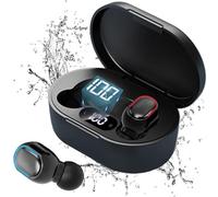 Auriculares Bluetooth inalámbricos estéreo 5.0 inalámbricos y pantalla LCD, auriculares Bluetooth inalámbricos en el oído integrados HD Mic, IPX7 impermeables, USB carga rápida para iOS Android