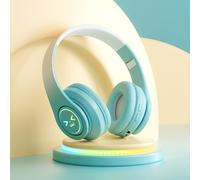 Auriculares Bluetooth infantiles con luces LED de colores, limitador de volumen de 94 dB, inalámbricos con micrófono, compatibles con la escuela,