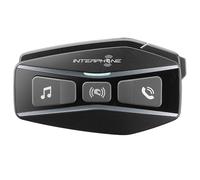 INTERPHONE U-COM 16 Intercomunicador casco moto con tecnología Mesh 2.0 para 24 dispositivos a 1,6 km, intercomunicador con Bluetooth 5.0 para GPS, llamadas y música, intercom, 15 h de autonomía, IP67