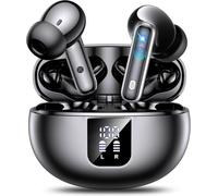 Auriculares Bluetooth intrauditivos, auriculares inalámbricos ANC Bluetooth 5.4, 36H Tiempo de reproducción Pantalla LED, Modo transparencia Cascos Sonido estéreo con graves profundos, IP7 Impermeable