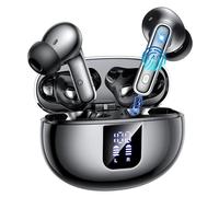 Auriculares Bluetooth intrauditivos, auriculares inalámbricos ANC Bluetooth 5.4, 36H Tiempo de reproducción Pantalla LED, Modo transparencia Cascos Sonido estéreo con graves profundos, IP7 Impermeable