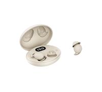 Auriculares Bluetooth invisibles para dormir, resistentes al agua IPX6, aptos para quienes duermen de lado, color beige.