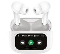 Muvit Auriculares Bluetooth, 2026 LED Full Color Touch Screen Wireless Earbuds, Inalámbricos Earbuds Bluetooth in Ear, ANC+ENC Noise Cancelling, Pantalla Conmutable, Auriculares con Pantalla (Blanco)