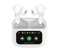 Auriculares Muvit M2404 inalámbricos Bluetooth con Cancelación de Ruido ANC+ENC pantalla estuche blancos