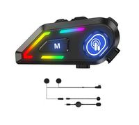 Auriculares Bluetooth para casco de motocicleta con 2 tipos de micrófono, llamadas manos libres/música/IPX5/cancelación de ruido.