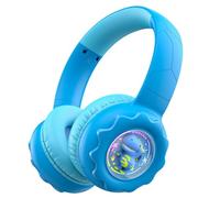 Auriculares Bluetooth para niños, luces LED coloridas, auriculares portátiles de dibujos animados, inalámbricos/con cable con volumen seguro de 85 dB, 10 horas de reproducción, micrófono integrado