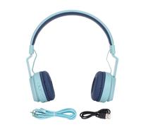 Auriculares Bluetooth seguros y atractivos para niños, control de volumen con luz LED y límites ajustables, plegables para facilitar su transporte.