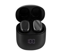 T'nB - Auriculares Bluetooth inalámbricos, reducción de ruido pasiva de hasta 24 horas de escucha, intraural con control táctil, indicador de carga, micrófono integrado, deportivo- negro