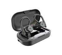 Auriculares Bluetooth totalmente inalámbricos con estuche de carga, resistentes al agua IPX7, Be1032, color negro