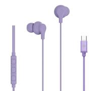 Celly, Auriculares in-Ear con Cable USB-C, con botón de Respuesta, Control de Volumen, micrófono Integrado, Color Morado